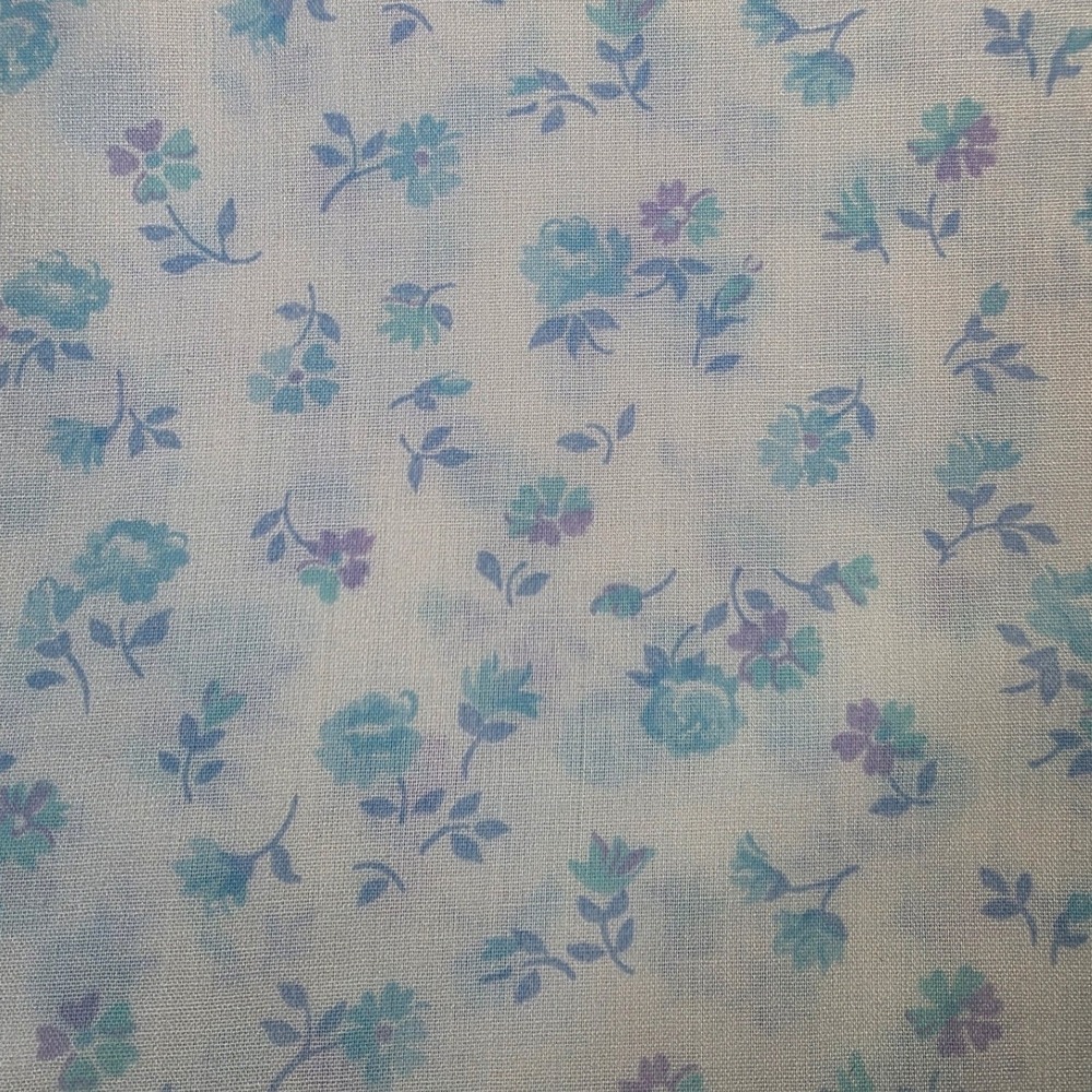 Floral Loose Weave Fabric Blue Purple 58in x 1yd